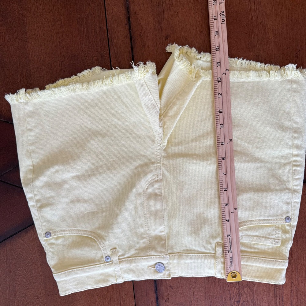 NWT LOFT The Cut Off Short High Rise Yellow Frayed Hem Denim Shorts Womens‎ 27/4 - Picture 6 of 7